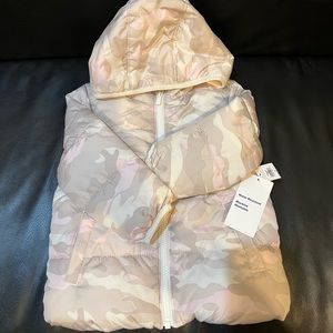 Light Pink/Beige Camouflage Print Toddler Puffer Coat Jacket